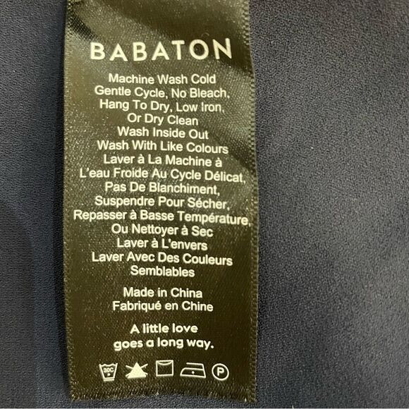 Aritzia Babaton Wallace Navy Floral Wrap Dress Short Sleeves Size XS - Picture 11 of 11